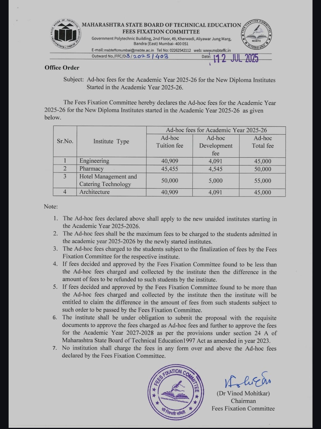 Fee Structure